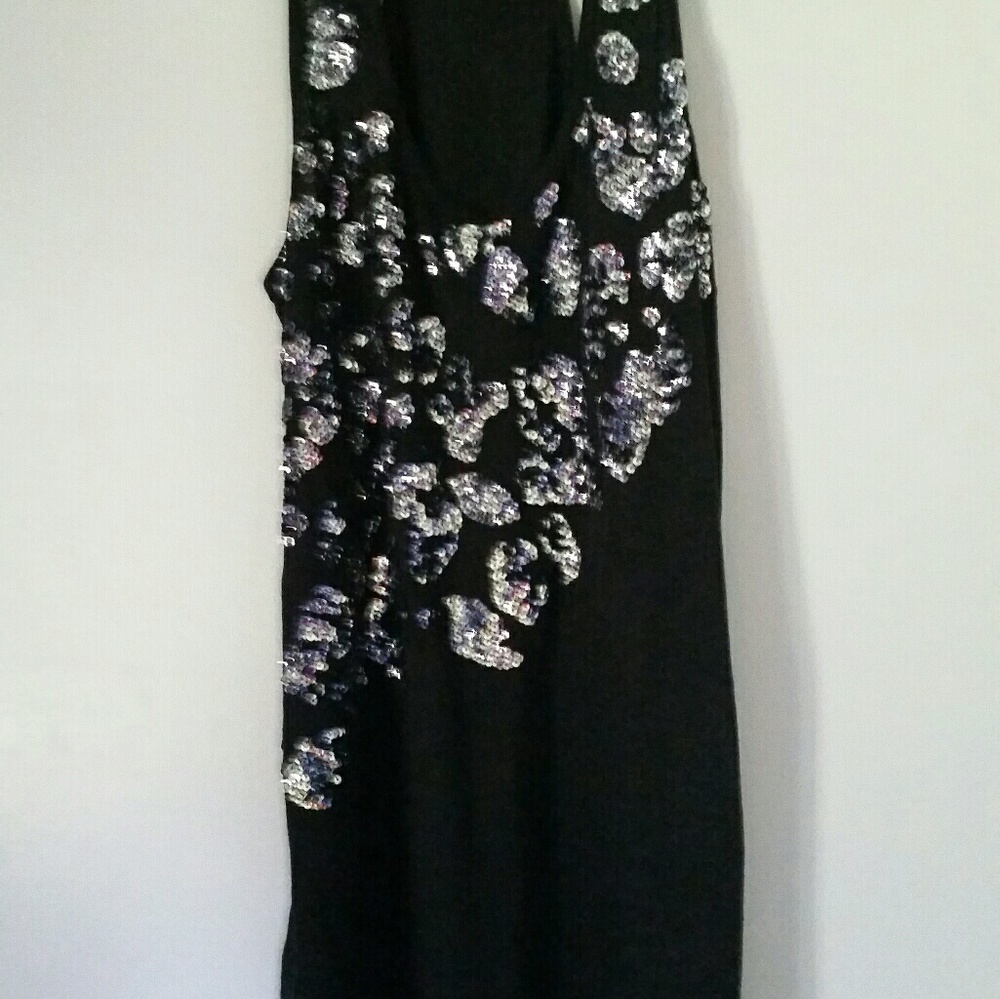 sequined angled tank top